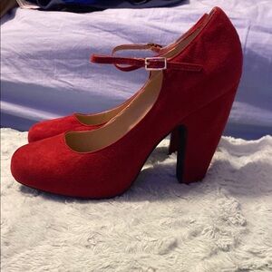Nine West Red Suede Heels